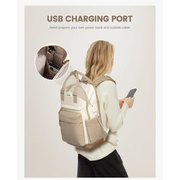 LOVEVOOK Travel Laptop Backpack Women, 17.3 Inch Anti-theft Laptop Bag USB Port - Picture 5 of 14